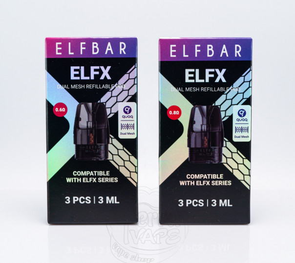 Картридж Elf Bar ELFX Pod Cartridge 3ml / 2ml для многоразовой POD системы ELFX / Pro / Ultra / Mini Pod Kit
