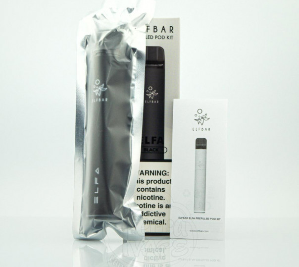 Elf Bar ELFA Black Starter Kit 5% Многоразовая POD-система 1200 затяжек Elf Bar ELFA Black Starter Kit 5% Многоразовая POD-система 1200 затяжек