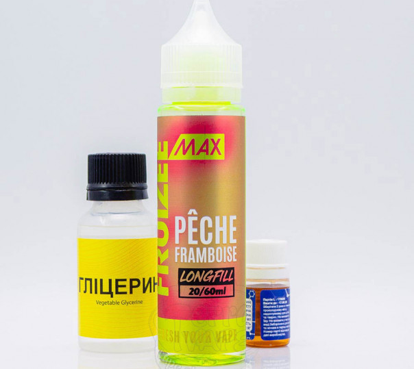 Рідина Fruizee Max Salt Peche, Framboise 60ml 50mg зі смаком персику та малини (набір компонентів)