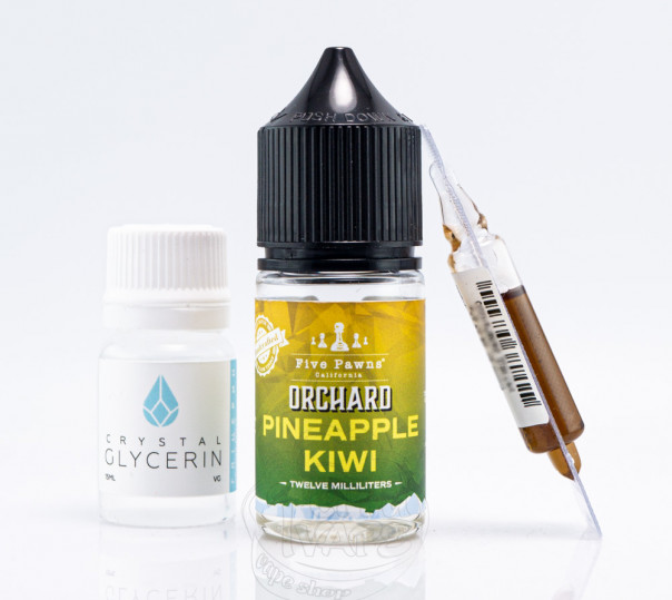 Рідина Five Pawns Orchard Blends Salt Pineapple Kiwi ICE 30ml 50mg зі смаком ананаса і ківі з холодком (набір компонентів)