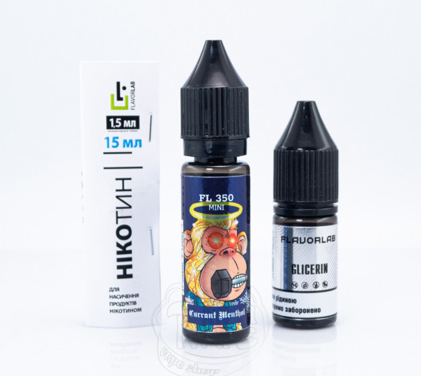 Жидкость Flavorlab FL350 Mini Salt Currant Menthol 15ml 50mg со вкусом смородины с ментолом (набор компонентов)