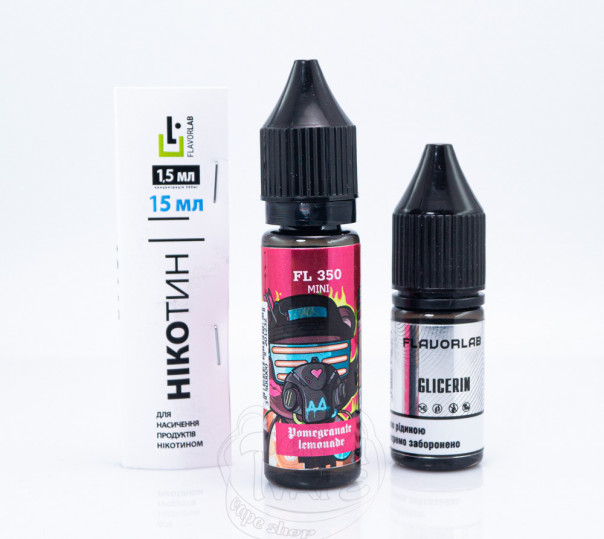 Жидкость Flavorlab FL350 Mini Salt Pomegranate Lemonade 15ml 50mg со вкусом гранатового лимонада (набор компонентов)