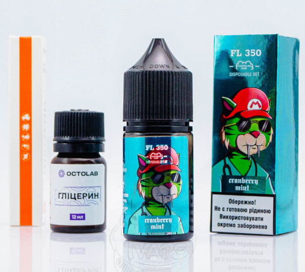 Жидкость Flavorlab FL350 Salt Cranberry Mint ICE 30ml 50mg со вкусом клюквы с мятой и холодком (набор компонентов)