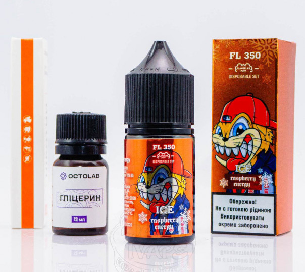 Жидкость Flavorlab FL350 Salt Raspberry Energy Ice 30ml 50mg со вкусом малинового энергетика с холодком (набор компонентов)