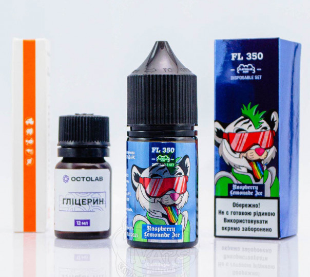 Жидкость Flavorlab FL350 Salt Raspberry Lemonade Ice 30ml 50mg со вкусом малинового лимонада с холодком (набор компонентов)