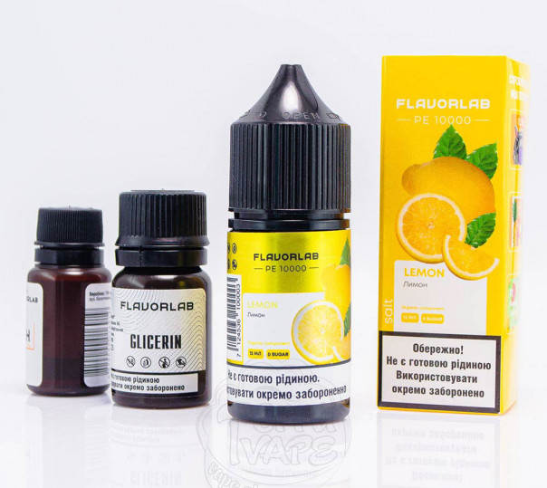 Жидкость FlavorLab PE 10000 Salt Lemon 30ml 50mg со вкусом лимона (набор компонентов)