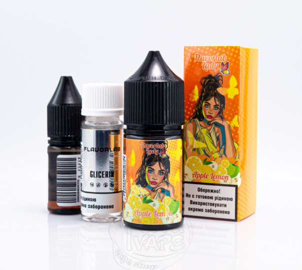 Рідина Flavorlab Lady Salt Apple Lemon 30ml 50mg зі смаком яблука та лимону (набір компонентів)
