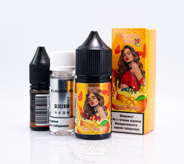 Рідина Flavorlab Lady Salt Beer Mango 30ml 50mg зі смаком мангового пива (набір компонентів)