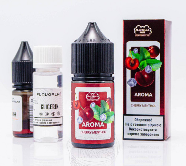 Жидкость Flavorlab Puff Salt Cherry Menthol 30ml 50mg со вкусом вишни и ментола (набор компонентов)