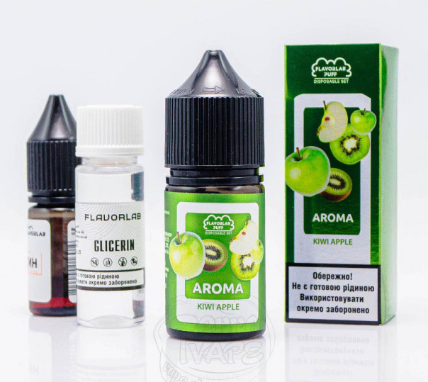 Жидкость Flavorlab Puff Salt Kiwi Apple 30ml 50mg со вкусом яблока и киви (набор компонентов)
