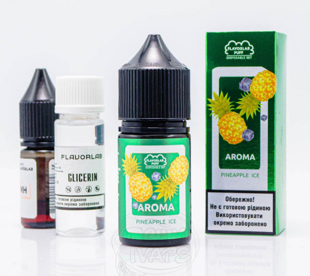Жидкость Flavorlab Puff Salt Pineapple Ice 30ml 50mg со вкусом ананаса со льдом (набор компонентов)
