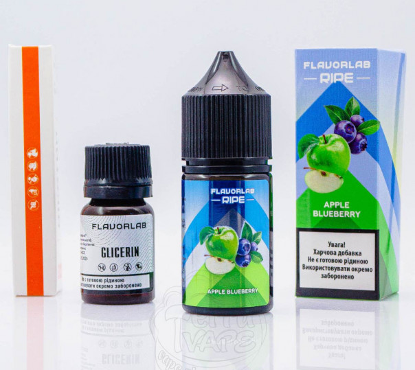 Рідина Flavorlab Ripe Salt Apple Blueberry 30ml 50mg зі смаком яблука та чорниці (набір компонентів)