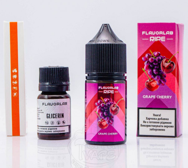 Рідина Flavorlab Ripe Salt Grape Cherry 30ml 50mg зі смаком винограду та вишні (набір компонентів)