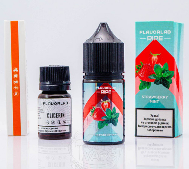 Рідина Flavorlab Ripe Salt Strawberry Mint 30ml 50mg зі смаком полуниці та м'яти (набір компонентів)