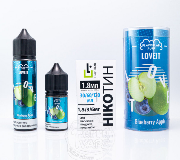 Рідина Love It Organic Blueberry Apple 60ml 3mg (набір компонентів)
