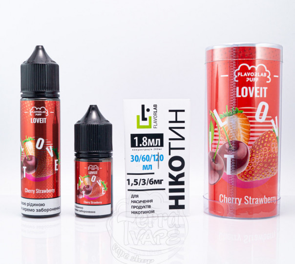Рідина Love It Organic Cherry Strawberry 60ml 3mg (набір компонентів)