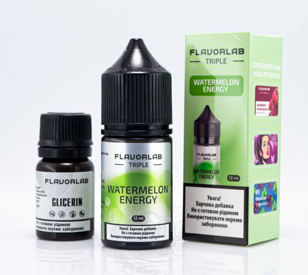 Жидкость Flavorlab Triple Salt Watermelon Energy 30ml 50mg со вкусом арбузного энергетика (набор компонентов)