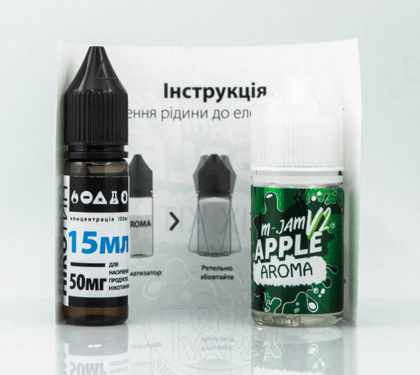 Набір для приготування рідини M-Jam v2 Salt Apple 30ml 50mg на сольовому нікотині Набір для приготування рідини M-Jam v2 Salt Apple 30ml 50mg на сольовому нікотині