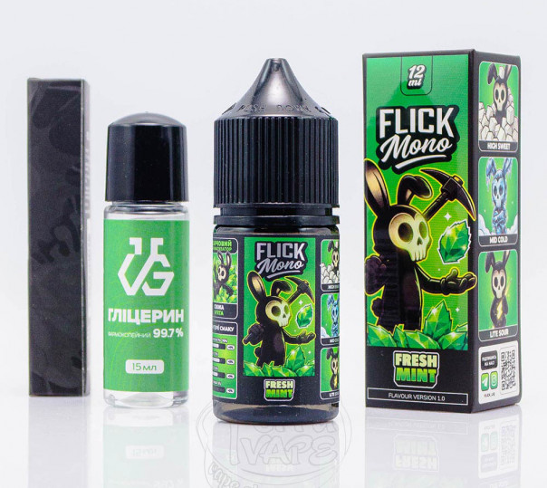 Жидкость Flick Mono Salt Fresh Mint 30ml 50mg со вкусом мяты (набор компонентов)