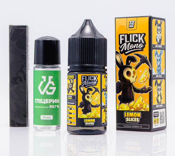 Рідина Flick Mono Salt Lemon Slices 30ml 50mg зі смаком лимону (набір компонентів)