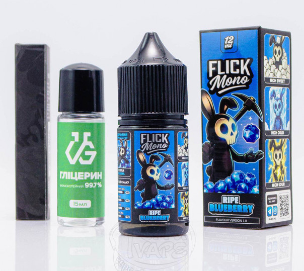 Жидкость Flick Mono Salt Ripe Blueberry 30ml 50mg со вкусом голубики (набор компонентов)