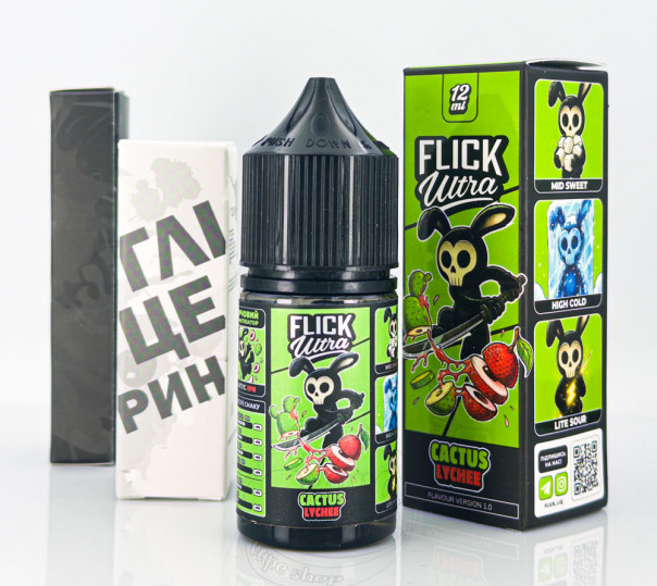 Жидкость Flick Ultra Salt Cactus Lychee 30ml 50mg со вкусом кактуса и личи с холодком (набор компонентов)