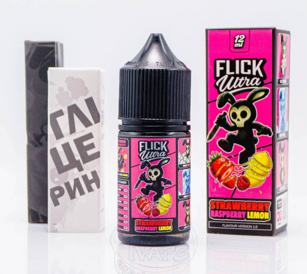 Жидкость Flick Ultra Salt Strawberry Raspberry Lemon 30ml 50mg со вкусом клубники, малины и лимона с холодком (набор компонентов)
