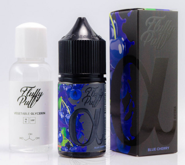 Рідина Fluffy Puff Alpha Salt Blue Cherry 30ml 0mg зі смаком блакитної вишні (набір компонентів)