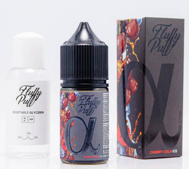 Рідина Fluffy Puff Alpha Salt Cherry Cola Ice 30ml 25mg зі смаком вишневої коли з льодом (набір компонентів)