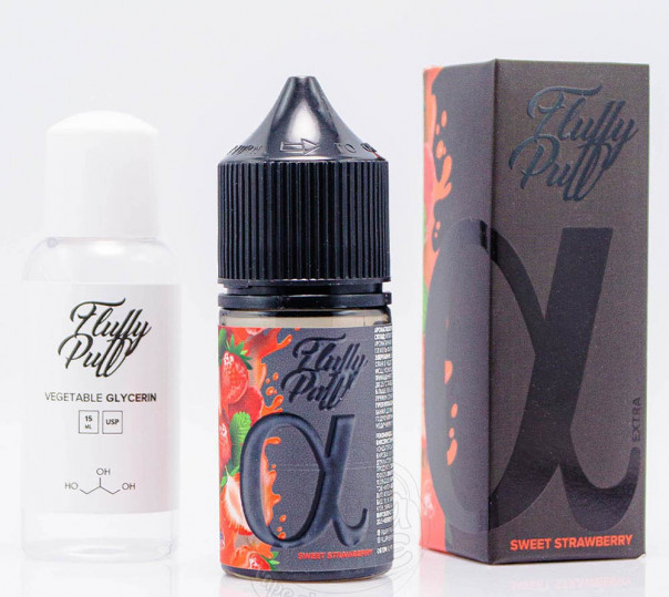 Рідина Fluffy Puff Alpha Salt Sweet Strawberry 30ml 50mg зі смаком полуниці (набір компонентів)