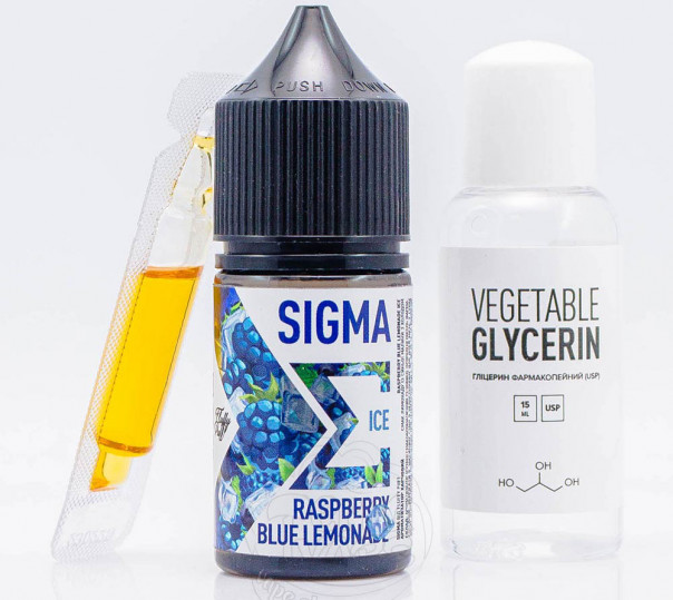 Рідина Fluffy Puff Sigma Salt Blue Raspberry Lemonade Ice 30ml 50mg зі смаком лимонаду із синьої малини з холодком (набір компонентів)