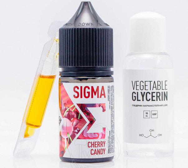 Жидкость Fluffy Puff Sigma Salt Cherry Candy 30ml 25mg со вкусом вишневой конфеты (набор компонентов)
