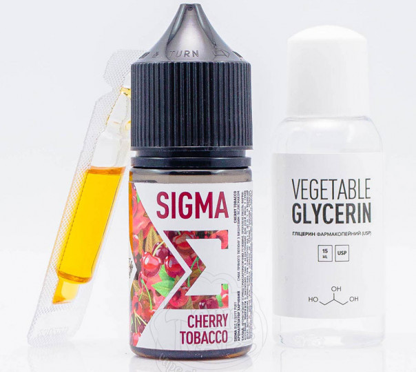 Рідина Fluffy Puff Sigma Salt Cherry Tobacco 30ml 50mg зі смаком тютюну з вишнею (набір компонентів)