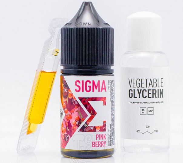 Рідина Fluffy Puff Sigma Salt Pink Berry 30ml 25mg зі смаком рожевих ягід (набір компонентів)