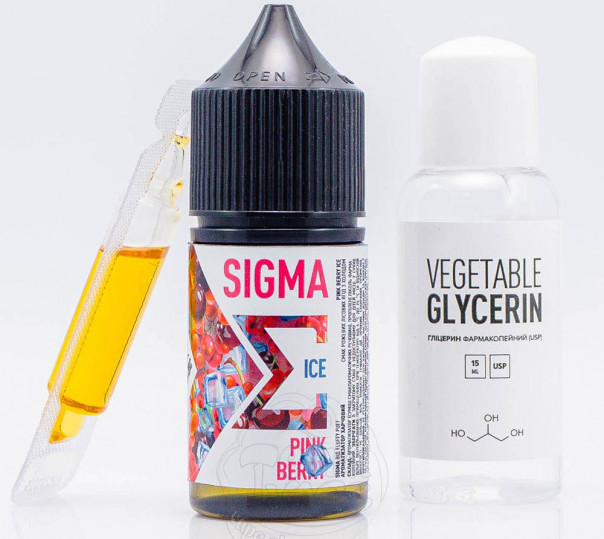 Рідина Fluffy Puff Sigma Salt Pink Berry Ice 30ml 25mg зі смаком рожевих ягід з холодком (набір компонентів)