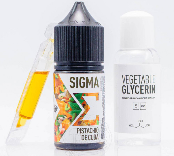 Рідина Fluffy Puff Sigma Salt Pistachio De Cuba 30ml 50mg зі смаком тютюну з фісташкою (набір компонентів)