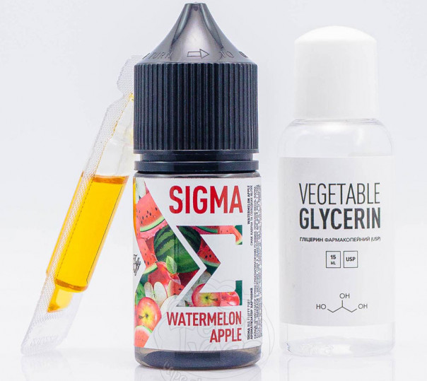 Рідина Fluffy Puff Sigma Salt Watermelon Apple 30ml 50mg зі смаком кавуна і яблука (набір компонентів)