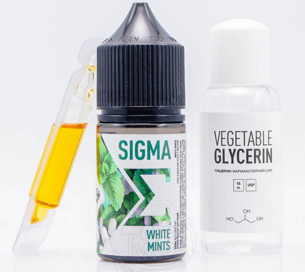 Жидкость Fluffy Puff Sigma Salt White Mints 30ml 50mg со вкусом мятного Тик-Така (набор компонентов)