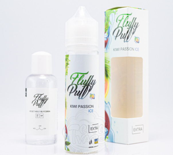 Жидкость Fluffy Puff Salt Kiwi Passion Ice 60ml 0mg (набор компонентов)
