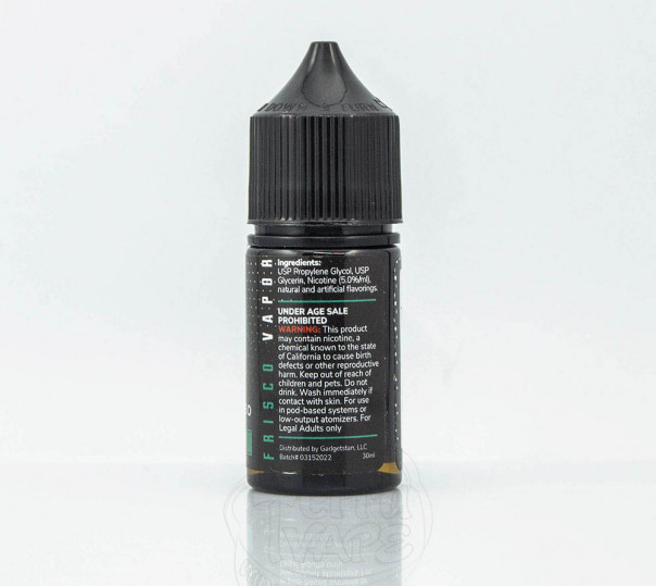 Рідина Frisco Vapor Salt Menthol 30ml 50mg на сольовому нікотині зі смаком кавуна і полуниці з ментолом Рідина Frisco Vapor Salt Menthol 30ml 50mg на сольовому нікотині зі смаком кавуна і полуниці з ментолом