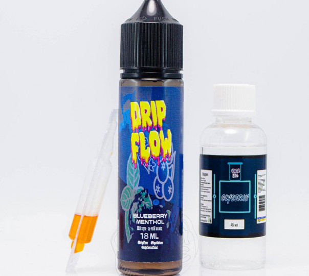 Рідина Drip Flow Organic Blueberry Menthol 60ml 6mg зі смаком чориці та ментолу (набір компонентів)