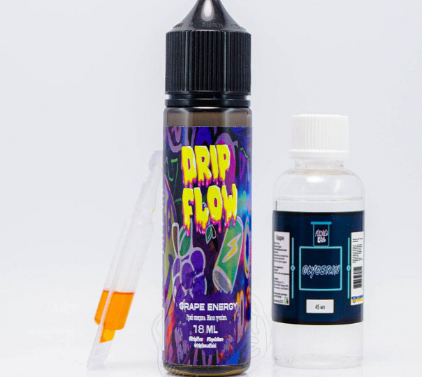Жидкость Drip Flow Organic Grape Energy 60ml 6mg со вкусом энергетика с виноградом (набор компонентов)