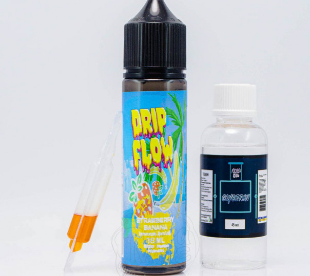 Жидкость Drip Flow Organic Strawberry Banana 60ml 0mg со вкусом клубники и банана (набор компонентов)