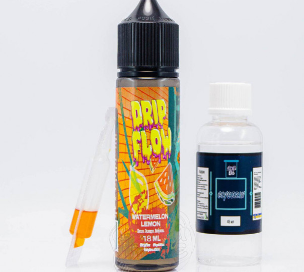 Жидкость Drip Flow Organic Watermelon Lemon 60ml 0mg со вкусом арбуза и лимона (набор компонентов)
