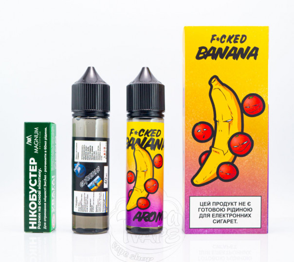 Рідина Fucked Organic Banana 60ml 0mg зі смаком банана (набір компонентів)