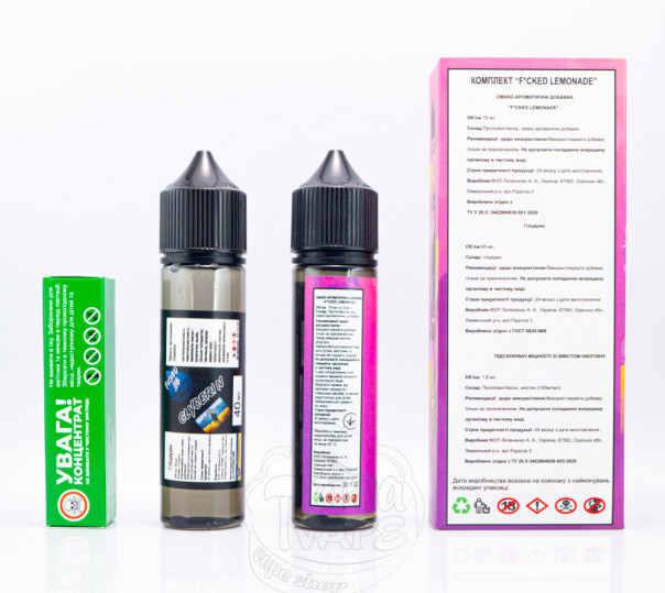 Рідина Fucked Organic Pink Lemonade 60ml 0mg зі смаком рожевого лимонаду (набір компонентів) Рідина Fucked Organic Pink Lemonade 60ml 0mg зі смаком рожевого лимонаду (набір компонентів)