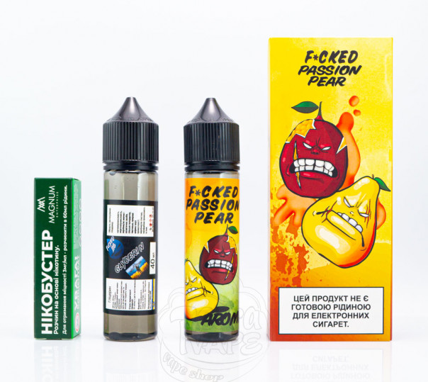 Рідина Fucked Organic Passion Pear 60ml 0mg зі смаком груші та маракуї (набір компонентів)