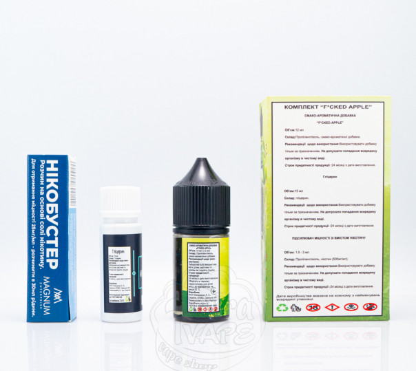 Рідина Fucked Salt Sour Apple 30ml 25mg зі смаком кислого яблука (набір компонентів) Рідина Fucked Salt Sour Apple 30ml 25mg зі смаком кислого яблука (набір компонентів)