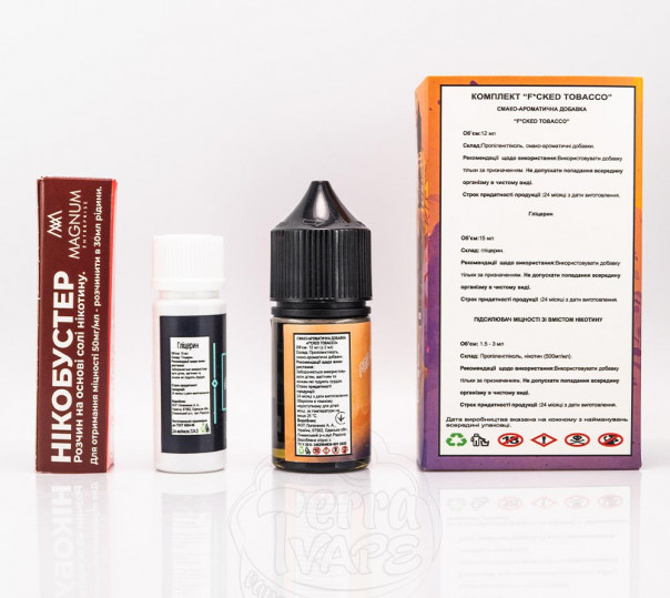 Рідина Fucked Salt Tobacco 30ml 25mg зі смаком тютюну (набір компонентів) Рідина Fucked Salt Tobacco 30ml 25mg зі смаком тютюну (набір компонентів)