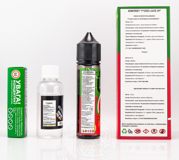 Рідина Juice Up Organic Watermelon Strawberry 60ml 3mg зі смаком полуниці та кавуна (набір компонентів) Рідина Juice Up Organic Watermelon Strawberry 60ml 3mg зі смаком полуниці та кавуна (набір компонентів)